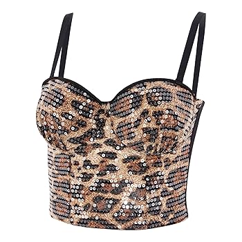Amazon.com: Mocure Women's Glitter Sequin Corset Tops Lace